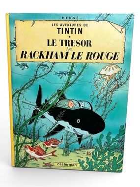 Livre vintage Les aventures de Tintin Trésor Rackam Le Rouge Hergé Casterman